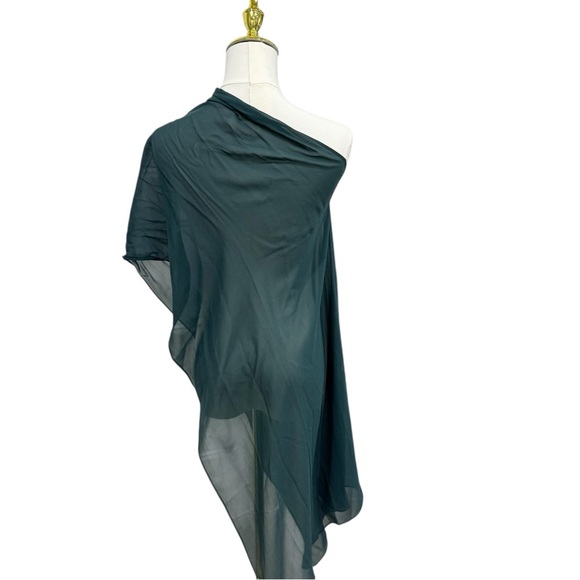 Eileen Fisher Pine Sheer Silk Georgette Chiffon Wrap One Size $138 NWT Green - Picture 11 of 15